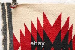 Antique Navajo Rug native American Indian Eye Dazzler 31x15 VTG Textile Weaving