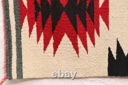 Antique Navajo Rug native American Indian Eye Dazzler 31x15 VTG Textile Weaving