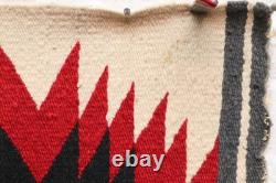 Antique Navajo Rug native American Indian Eye Dazzler 31x15 VTG Textile Weaving