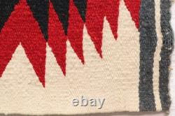 Antique Navajo Rug native American Indian Eye Dazzler 31x15 VTG Textile Weaving