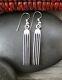 Authentic Native American Navajo Sterling Silver Track Stick Dangle Earrings