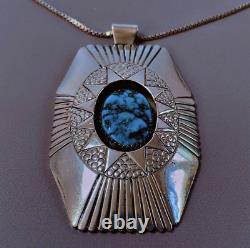 B. Chee Vintage Native American Navajo Turquoise Sterling Silver Necklace