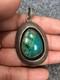 Beautiful Native American Navajo Sterling Silver Shadow Box Turquoise Pendant