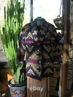 Beautiful Pendleton Wool Blanket Jacket Coat Navajo Native Print