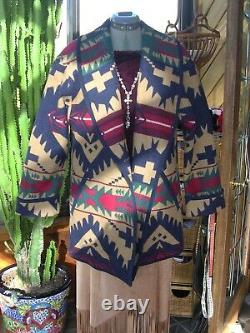 Beautiful Pendleton Wool Blanket Jacket Coat Navajo Native Print