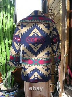 Beautiful Pendleton Wool Blanket Jacket Coat Navajo Native Print