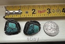 Beverly Thomas Native American Navajo Sterling Silver Turquoise Earrings