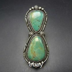 Big MIKE PLATERO Vintage NAVAJO Sterling Silver ROYSTON TURQUOISE RING size 7.5