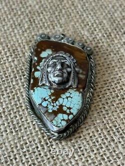 Black Friday Priced To Sell Free Ship Sterling Navajo Pendant Royston Turquoise