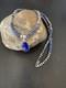 Blue Lapis Pendant Native American Navajo Sterling Silver Necklace 12251