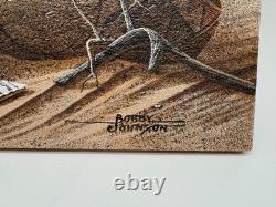 Bobby Johnson Native American Navajo Signed Sand Painting of Broken Pot
