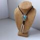 Bolo Tie By Carl Allen Begay Native American Navajo Sterling Silver & Turquoise