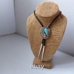 Bolo Tie by Carl Allen Begay Native American Navajo Sterling Silver & Turquoise