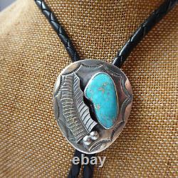 Bolo Tie by Carl Allen Begay Native American Navajo Sterling Silver & Turquoise