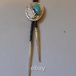 Bolo Tie by Carl Allen Begay Native American Navajo Sterling Silver & Turquoise