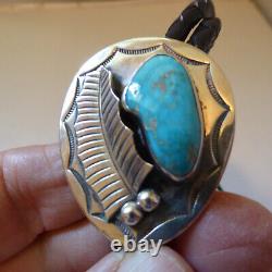 Bolo Tie by Carl Allen Begay Native American Navajo Sterling Silver & Turquoise