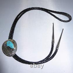 Bolo Tie by Carl Allen Begay Native American Navajo Sterling Silver & Turquoise