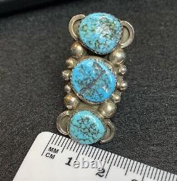 Boxed genuine Navajo native American/sterling silver/turquoise Nuggets Ring