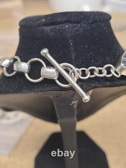 Breathtaking Native American Navajo White Buffalo Sterling Silver Links Toggle B