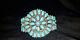 C101 Navajo Handmade Turquoise Cluster Sterling Silver Bracelet J. Williams
