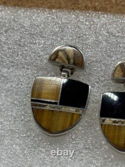 CHEE Southwestern Native American Navajo Gemstone Sterling Silver Post Earrings