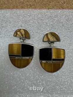 CHEE Southwestern Native American Navajo Gemstone Sterling Silver Post Earrings