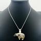 Cs Sterling Bear Pendant Necklace Native American Navajo Southwest Animal