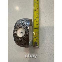 Carson B Sterling Silver Native American Navajo Style Cuff Watch Women