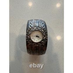 Carson B Sterling Silver Native American Navajo Style Cuff Watch Women