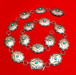 Concho Belt Sterling Silver 96 grams 35 Native American