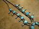 Dynamite Vintage Navajo Sterling Carico Lake Turquoise Squash Blossom Necklace