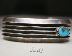 Delbert Gordon Native American Navajo Turquoise Sterling Silver Cuff Bracelet