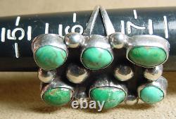 EARLY VINTAGE NAVAJO NATIVE AMERICAN STERLING SILVER NATURAL TURQUOISE RING Sz6+