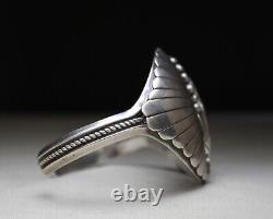 Ella Cowboy Native American Navajo Onyx Sterling Silver Cuff Bracelet Large Size