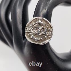 Emerson Bill Native American Navajo Artist Ring Size 8.5 Sterling Silver