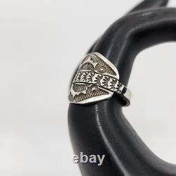 Emerson Bill Native American Navajo Artist Ring Size 8.5 Sterling Silver