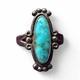 Estate Signed Native American Navajo Sterling Silver Turquoise Ring Sz8