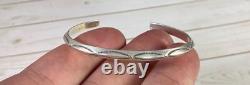 Etta Endito Native American Navajo 925 Cuff Bracelet Tribal Ethnic Etched