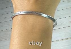 Etta Endito Native American Navajo 925 Cuff Bracelet Tribal Ethnic Etched