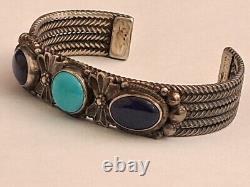 Exceptional Beauty Native American Navajo Sterling Silver Lapis Lazuli Turquoise