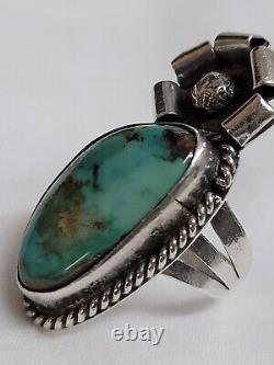 Exquisite Native American Navajo Royston Turquoise Sterling Silver Ring Sz 6
