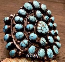 FINEST Museum displayed MARK CHEE Navajo Sterling & #8 Turquoise Cuff Bracelet