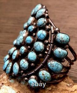 FINEST Museum displayed MARK CHEE Navajo Sterling & #8 Turquoise Cuff Bracelet