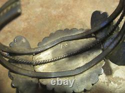 FINE OLD PAWN Navajo Sterling Silver KINGMAN Turquoise CLUSTER Bracelet