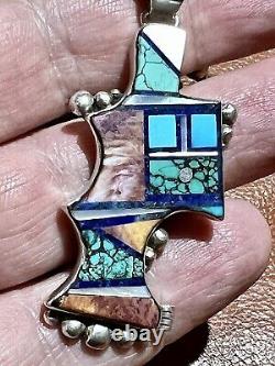 FRANK YELLOWHORSE Navajo Native American Handmade One A Kind Necklace 925 Silver