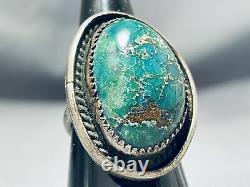 Fabulous Vintage Navajo Green Turquoise Sterling Silver Ring