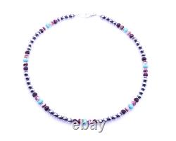 Feminine Purple, Mauve Pink Spiny Oyster Blue Kingman Arizona Turquoise Necklace
