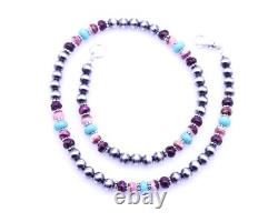 Feminine Purple, Mauve Pink Spiny Oyster Blue Kingman Arizona Turquoise Necklace