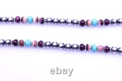 Feminine Purple, Mauve Pink Spiny Oyster Blue Kingman Arizona Turquoise Necklace