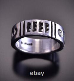 Four Sacred Mountain Design Native American Band Ring By Erick Begay TO12Q